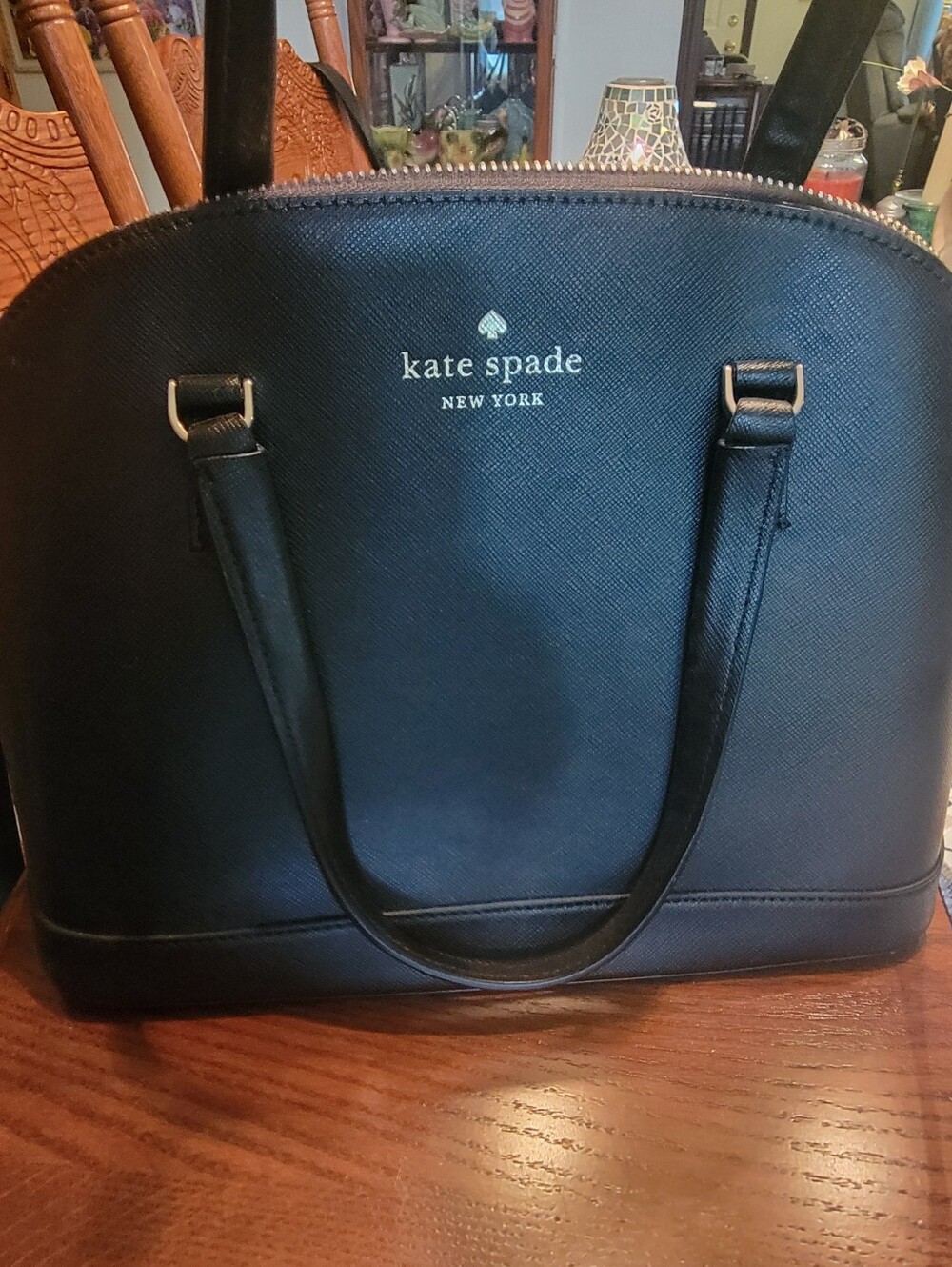KATE SPADE SADIE Black Saffiano Dome Satchel